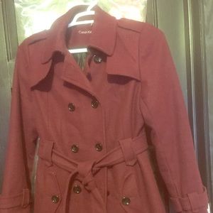 Burgundy Calvin Klein peacoat.  Women’s size 10